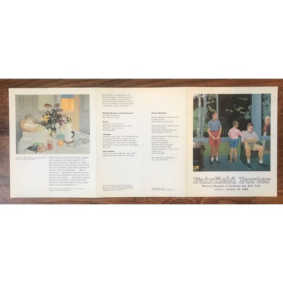 VINTAGE 1984 FAIRFIELD PORTER at WHITNEY MUSEUM OF AMERICAN ART, Tri-Fold - Picture 3 of 4